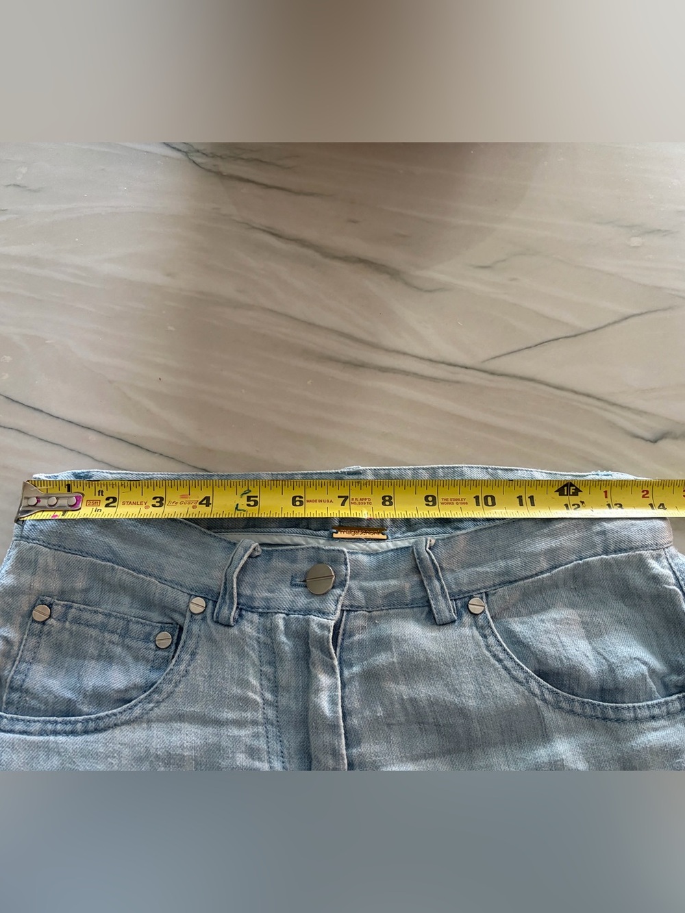 Magaschoni Light Blue 100%  Hemp Wide-Leg  Pilazzo Pants - Picture 8 of 11